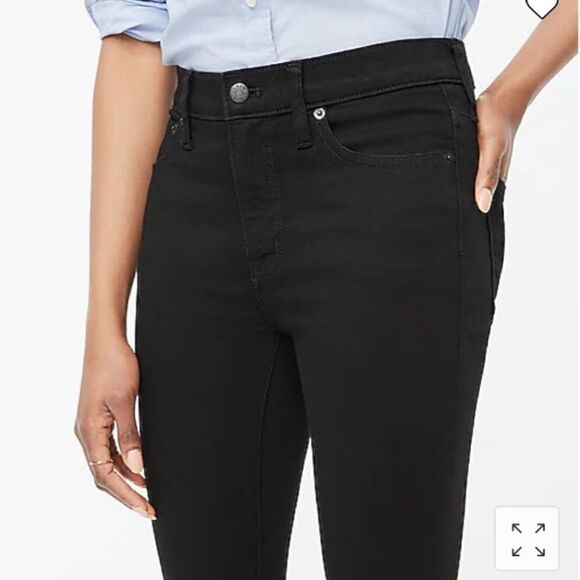 J. Crew Factory Petite 9" mid-rise black skinny jean in signature stretch - Picture 2 of 7